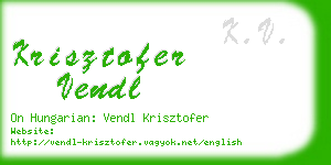 krisztofer vendl business card